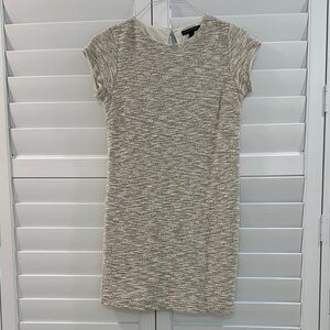 Gray Textured Short Sleeve Dress